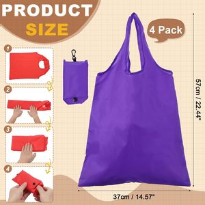 Custom Reusable Folding Shopping <b>Bag</b> Recycled <b>Foldable</b> 190t Polyester Shopping <b>Bag</b> - Product Image 2