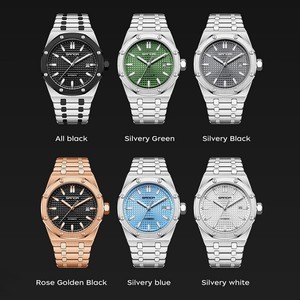Montre mécanique pour homme SANDA 5603, boîtier octogonal, fond squelette, montre-bracelet lumineuse, étanche, calendrier, montre classique tendance - Product Image 2