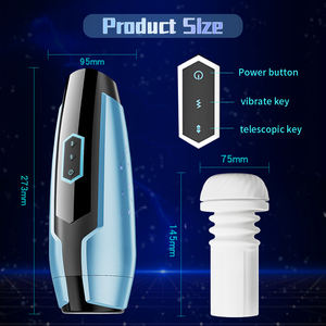 Masturbador masculino telescópico automático con 5 modos de vibración, manga TPE realista, estimulador eléctrico de pene, juguete sexual para hombres - Product Image 4