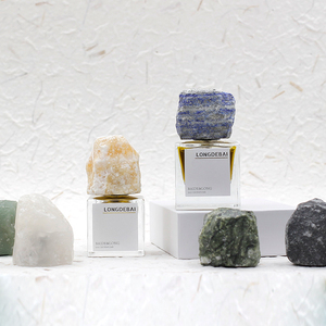 New <b>Empty</b> Stone Lid Parfum <b>Bottles</b> Mine Caps 30ml 50ml 100ml Pump Crimp Square Perfume <b>Bottle</b> with Stone Cap - Product Image 3