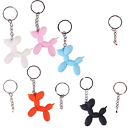 Porte-clés pendentif chien ballon 3D créatif et mignon, série dessin animé DIY, accessoires en PVC imperméable avec impression UV