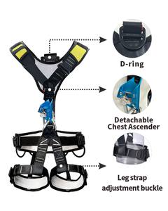 <span class=keywords><strong>CE</strong></span>認定5点調整可能クライミングハーネス快適なポリエステル屋外レスキューギア高強度落下防止 - Product Image 3