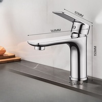 Robinet de lavabo moderne à trou unique pour eau chaude et froide Noyau en céramique à poignée unique pour hôtels et salles de bains à domicile