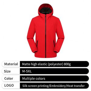 Chaqueta Cortavientos con Logotipo Personalizado, Chaquetas Impermeables con Capucha para Deportes al Aire Libre para Hombre - Product Image 4