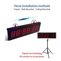 ZX 2.3 pouces 6 chiffres Led école horloge numérique salle de classe minuterie Ir télécommande sans fil 12h / 24h affichage de l'heure Gym sport minuterie