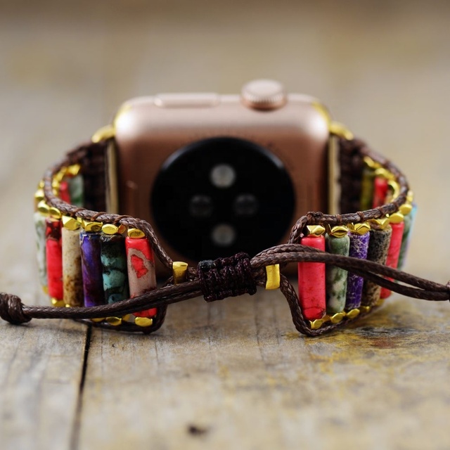 Adjustable Smart Watch Band for Apple Watch Series 11 10 SE Women Colorful Beads Boho Jewelry Accessory Breathable Feature