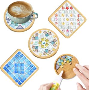 Tự làm hỗn hợp màu thủy tinh Gạch <span class=keywords><strong>Mosaic</strong></span> Kit thủ công vật liệu cho Coaster trang trí nội thất handmade Quà Tặng mới lạ - Product Image 5