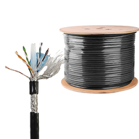 Kabel Ethernet CAT7 SFTP Kecepatan Tinggi 10Gbps Kabel LAN Terlindung untuk Pusat Data dan Instalasi Jaringan