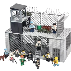 2024 교육 플라스틱 건물 디스플레이 모델 키트 방 감옥 세포 장면 작은 입자 DIY 조립 빌딩 블록 장난감 - Product Image 1