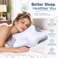 Oreiller cervical en mousse à mémoire de forme pour soulager les douleurs cervicales, oreiller ergonomique orthopédique profilé pour dormeurs sur le côté et sur le dos, housse respirante