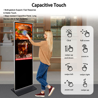 Afficheur publicitaire numérique LCD Android 32 43 55 pouces, écran tactile, sur pied, ultra fin, avec CMS basé sur le cloud, pour affichage publicitaire en intérieur