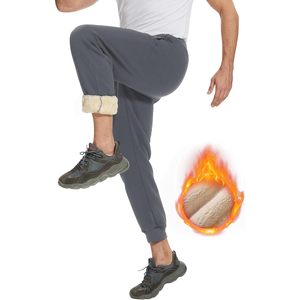 FOXA Men's Fleece <b>Joggers</b> Winter Warm <b>Sherpa</b> Lined Sweatpants Elastic Waist Active Wear - Product Image 5