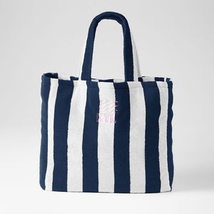 Túi xách đi biển, đi bơi, thể thao cỡ lớn nhiều ngăn, họa tiết sọc, dành cho nữ, có thể mang lên máy bay, làm túi cuối tuần, in logo tùy chỉnh - Product Image 6