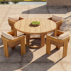 Açık veranda bahçe restoran için FERLY katı tik kollu yemek sandalyesi tüm hava yüksek-sırtlı sandalye - Product Image 6