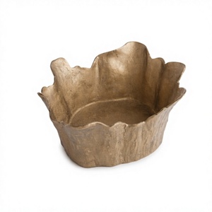 Contemporary Minimalist <b>Gold</b> <b>Bowl</b> Texture Casting Art Sculptural <b>Decor</b> Item Bulk Order - Product Image 1