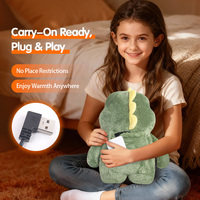 Peluche dinosaure thermique USB utilisable sur tout le corps, trois réglages de chaleur, jouet moelleux et confortable pour l'automne et l'hiver, pour le confort domestique