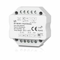 Contrôleur LED Push-Dim RF 0/1-10V à 1 canal pour éclairage LED, entrée CA haute tension L1 0/1-10V