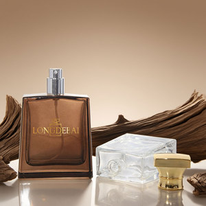 Baide Popular 50ml 100mL botella de Perfume de vidrio botella de Parfum para hombres botella de Perfume cuadrada de 30ml marrón transparente vacía con tapa dorada - Product Image 4