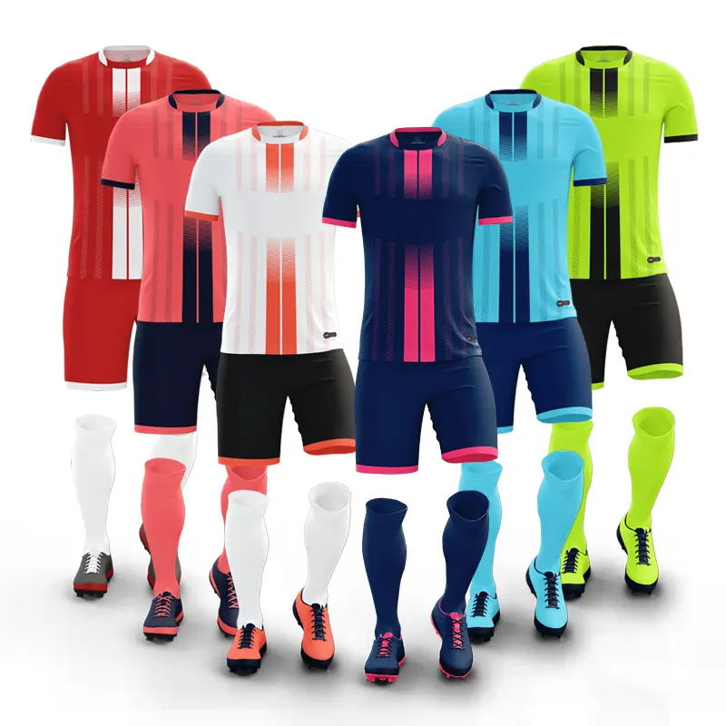 Wholesale Team Training Soccer Uniform Football Jersey Sublimation Jersey Printing Custom Soccer Jerseys Kids