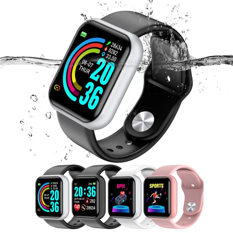 Wholesale D20 Pro Smart Watch Women Men Y68 Waterproof Smartwatch For Ios Android Blood Pressure Sports Tracker Wristband