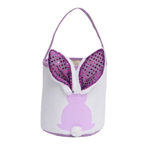 DAMAI Easter Bunny <b>Baskets</b> Easter <b>Egg</b> Hunt Bags Easter Candy Carry Bucket Storage Gift Tote Bags with Handles for Kids - Product Image 5