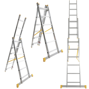 Échafaudage moderne en aluminium à 3 sections EN131 Échelle <span class=keywords><strong>pliante</strong></span> télescopique à 6 marches pour la maison et l'atelier - Product Image 1