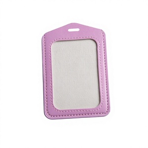 Porte-<span class=keywords><strong>Badge</strong></span> en Cuir PU, Étui Portefeuille Porte-Cartes d'Identité avec 2 Poches pour Femmes et Hommes - Product Image 6