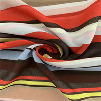 Matériau métallique en gros 100% polyester 75D impression en mousseline de soie avec finition douce et bonne chute