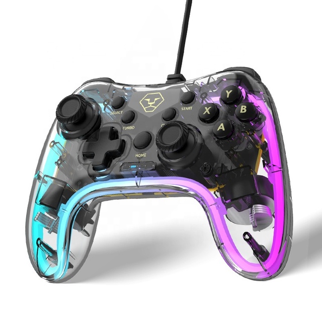 AL-PC2039 Wired Transparent RGB Joystick for Nintend Switch Controller PC Computer Gamepad
