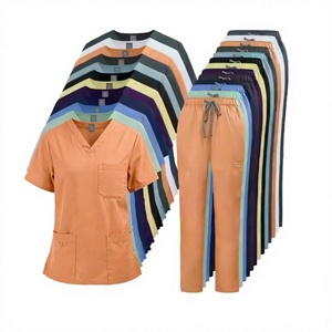 Quick-Drying Spandex/Polyester Worsted Fabric Unisex Surgical <b>Uniform</b> <b>Scrub</b> Set Stretchy Medical Nursing Hospital Use Needle - Product Image 4