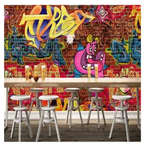 Пользовательская печать уличного искусства 3d граффити стены росписи фото обои печать