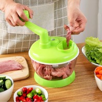Râpe à tambour multifonctionnelle en acier inoxydable avec poignée, presse-ail et robot culinaire écologique pour légumes