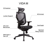 Chaise de bureau exécutive ergonomique en maille GTChair Premium avec accoudoirs 4D brevetés, verrouillage d'inclinaison, soutien lombaire, pour bureau à domicile, certifiée BIFMA