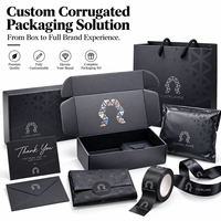 Boîtes d'emballage de luxe en carton noir mat imprimées UV, boîte d'expédition pliable en papier pour colis de livraison de cadeaux e-commerce