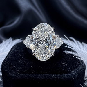 Anillo de Diamantes de Lujo VVS 1-10Ct, Oro Sólido de 14K/18K, Certificado <span class=keywords><strong>IGI</strong></span>, Corte Ovalado, Diamante Cultivado en Laboratorio, Anillo de Compromiso para <span class=keywords><strong>Mujer</strong></span>, Anillo de Diamantes para Boda - Product Image 1