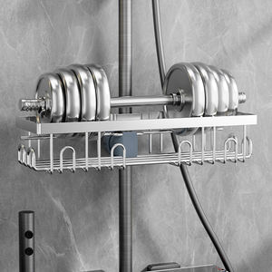 Palo de tensión ajustable de <span class=keywords><strong>acero</strong></span> <span class=keywords><strong>inoxidable</strong></span> CF, organizador de baño para champú, estante de almacenamiento, estante <span class=keywords><strong>sin</strong></span> perforación, carrito de <span class=keywords><strong>ducha</strong></span> para pared - Product Image 4