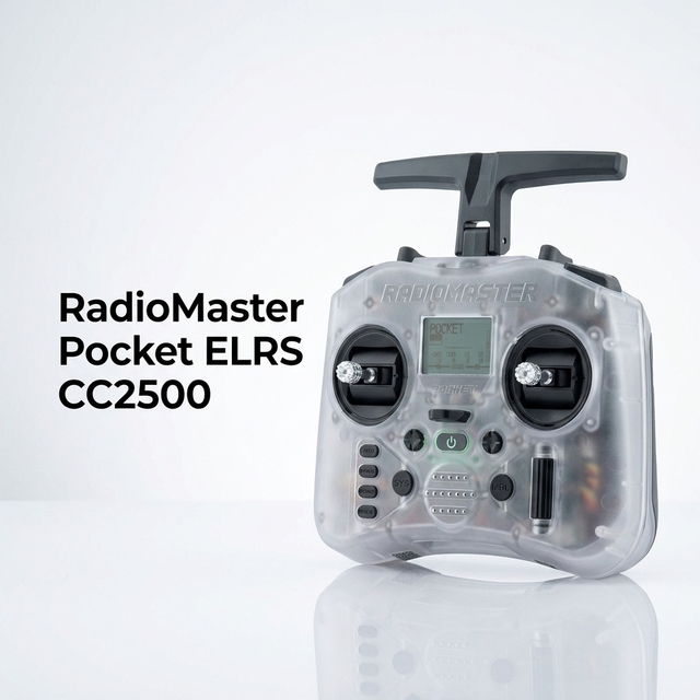 RADIOMASTER Pocket ELRS CC2500 Hall Gimbal Transmitter Remote Control Portable Built in LED Light Foldable Antenna for FPV Drone