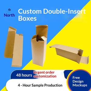 Custom Long Shipping <b>Boxes</b>, Airplane Mailers, Double <b>Lock</b> Bottom Flats for Water Bottles & Toothpaste - Product Image 4