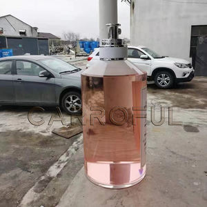 Modelo cosmético da fibra de vidro da escultura 3D exterior transparente feita sob encomenda da grande garrafa de perfume com o batom feito da resina - Product Image 4