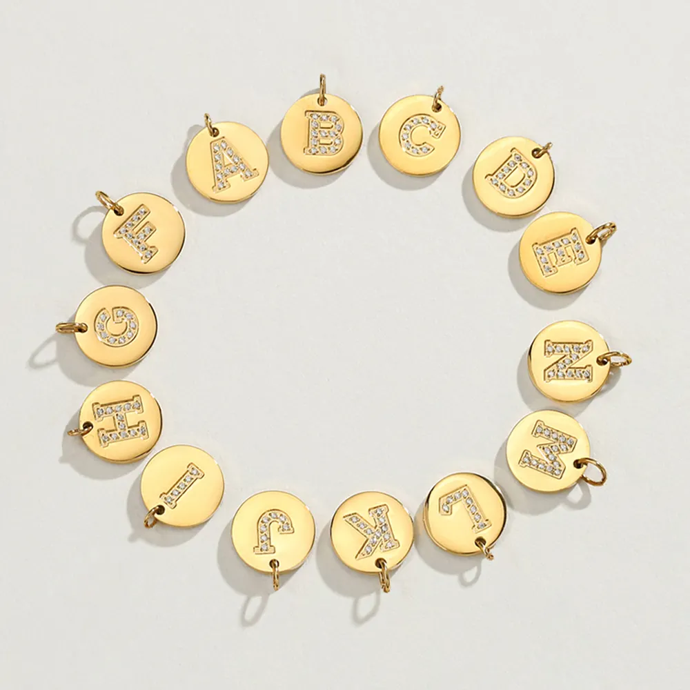 eManco a-z Initials Letter Pendant Women Fashion Accessories 2021 Jewelry Trendy Diamond Gold DIY Custom Chain Alphabet Charms