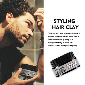 Argile coiffante mate 100g pour hommes, tenue forte, volume naturel, texture volumineuse, fini non gras, coiffage barbier, marque privée - Product Image 6