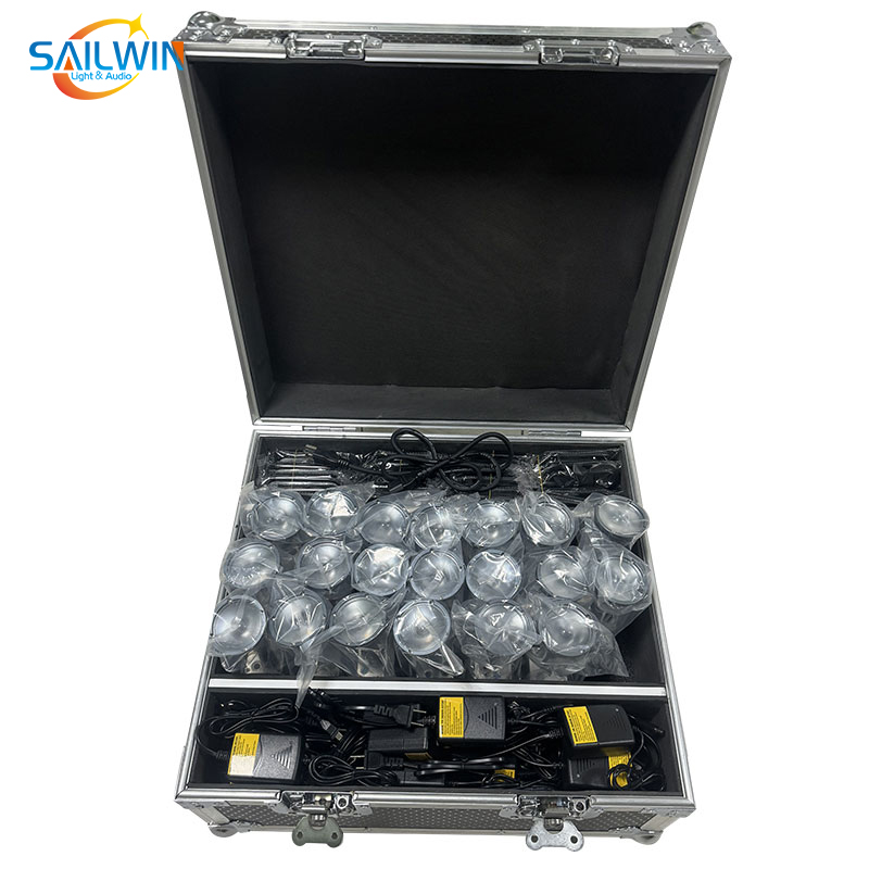 Sailwin Professional Bullet Magnetic LED Pinspot Light 10W ZOOM Battery LED Pin Spot Flash Lights With Charging Flight Case