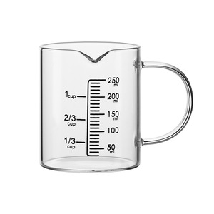 Becher di caffeina graduato boccale di temperatura di vetro tazza di misurazione a vuoto con manico - Product Image 1