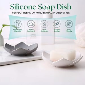 Silicone Lotus <b>Soap</b> Case Plastic - Travel <b>Soap</b> Case <b>Holder</b>, Drainable <b>Soap</b> <b>Holder</b> Tray for Bathroom Kitchen Home Travel Use - Product Image 4