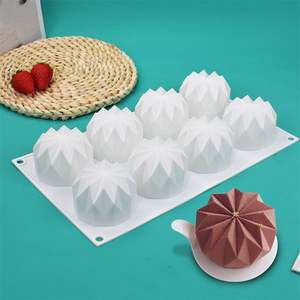 Moule en silicone pour mousse au diamant à 8 cavités, moule à pâtisserie français pour gâteau, chocolat, pâtisserie, directement de l'usine - Product Image 5