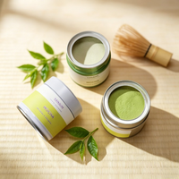 Boîte à café en fer blanc personnalisable, vert, qualité alimentaire FDA, 30-100g, boîte métallique scellée pour sucre en cube, poudre de matcha, haricots en vrac