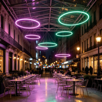 Lámpara LED Circular RGBW Moderna, Resistente al Agua IP65, para Decoración Comercial en Centros Comerciales, Hoteles y Proyectos Arquitectónicos