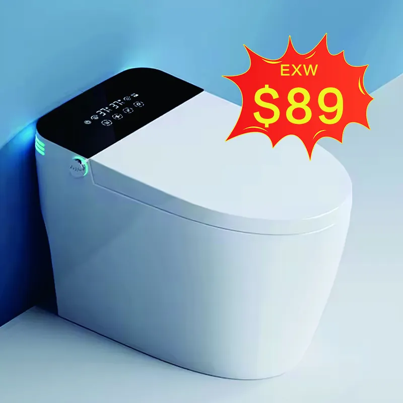 Modern otomatik sıhhi tesisat zemin monte uzatılmış otomatik gömme ayak sensörü gizli su tankı akıllı akıllı tuvalet
