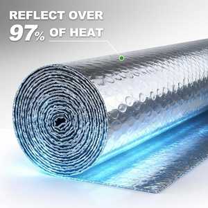 Double Reflective Insulation Foam 48" X 10 Ft <b>Window</b> Radiant Barrier Fireproof Bubble Insulation Roll Shockproof Waterproof - Product Image 4