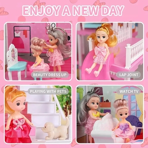 Casa de Muñecas de Ensueño con Muebles y Muñecas <span class=keywords><strong>para</strong></span> <span class=keywords><strong>Niñas</strong></span> Pequeñas, Juego de Simulación, <span class=keywords><strong>Juguetes</strong></span> Perfectos <span class=keywords><strong>para</strong></span> Niños Pequeños con Accesorios - Product Image 5
